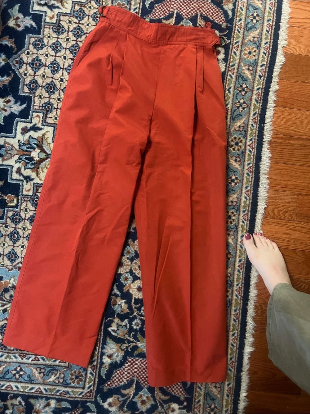 Dior sport Wide-Leg High-Rise Trousers in Rust Red Orange